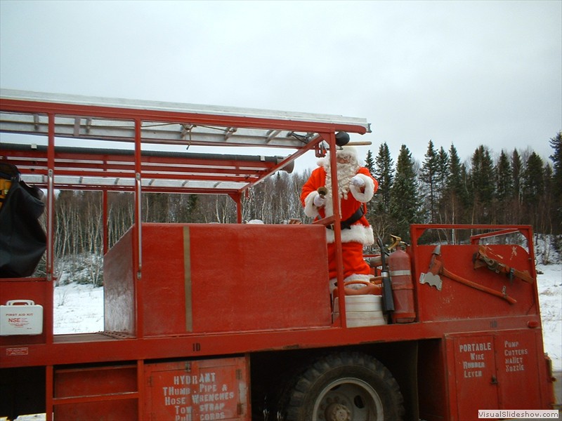 18-Santa on  Reidville Fire Dept Truck