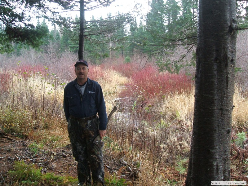 Carl Reid laying out section of Jones' Trail